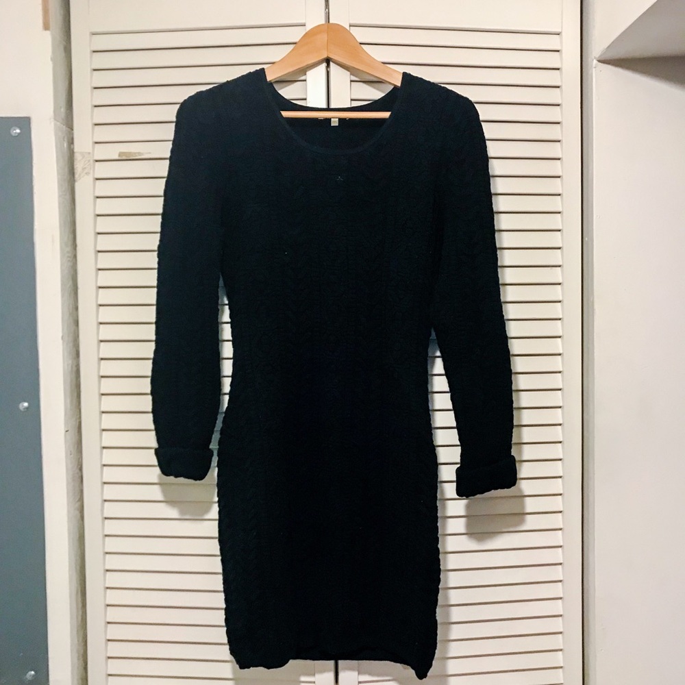 Black Marty M Ribbed Longsleeve Sweater Dress